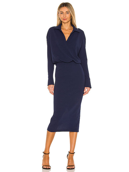 Buy L'Academie Collared Drop Waist Dress Online