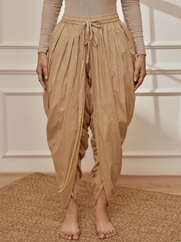 Vastramay - Women Beige Cambric Cotton Yoga Dhoti