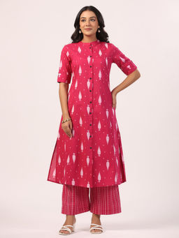 PIROH - Magenta Printed Kurta with Palazzo (Set of 2)