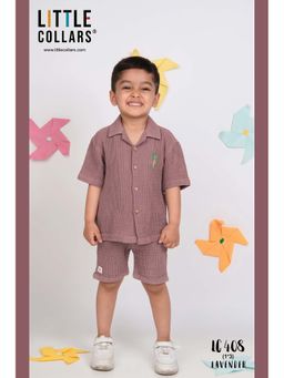 Little Collars - Boys Casual Pure Cotton Woven Waffle Shirt and Shorts