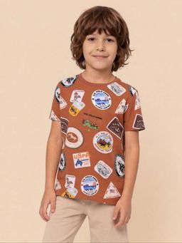 U.S. POLO ASSN. - Kids Boys Graphic Brand Printed Regular Fit T-Shirt