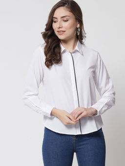 Trend Arrest - White Shirt with Piping
