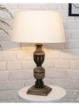 Homesake - Black French Trophy Table Lamp Khadi Shade