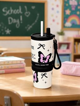 Little Surprise Box - Black Butterfly Good Time Stainless Steel Sipper Bottle - 710ml