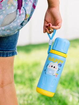 Little Surprise Box - Blue Happy Study Stainless Steel Thermos Water Bottle - 600ml