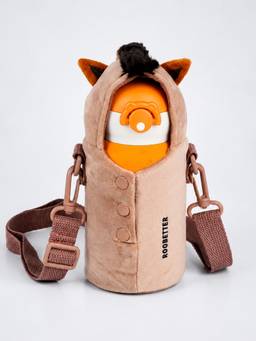Little Surprise Box - Brown Horse Plush Cover Stainless Steel Thermos Bottle - 500ml
