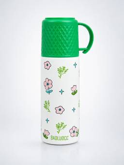 Little Surprise Box - Green Checks Cup Lid Stainless Steel Thermos Bottle - 350ml