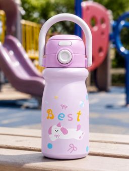 Little Surprise Box - Purple Puppy Stainless Steel Dual Lid Water Bottle - 500ml