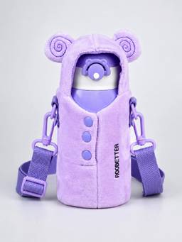Little Surprise Box - Purple Bear Plush Cover Stainless Steel Thermos Bottle - 500ml