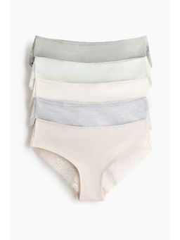 H&M - Women Beige 5-Pack Hipster Briefs