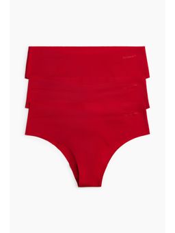 H&M - Women Red 3-Pack Sports Hipster Briefs With Drymovea