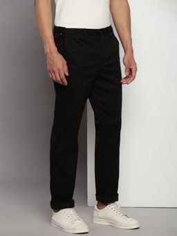 Tommy Hilfiger - Regular Fit Solid Mid Rise Chinos Trouser - Black
