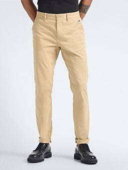 Tommy Hilfiger - Slim Tapered Fit Solid Mid Rise Chinos Trouser - Beige
