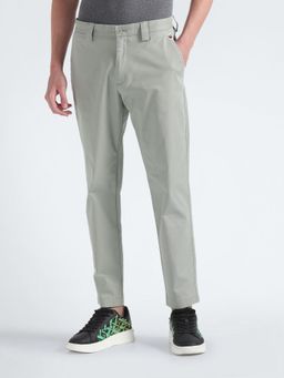 Tommy Hilfiger - Regular Tapered Fit Solid Mid Rise Chinos Trouser - Green
