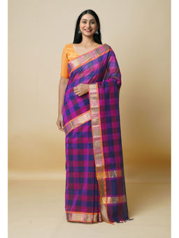 Unnati Silks - Multi Pure Mercerized Superfine Gadwal Cotton Saree without Blouse
