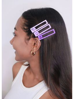 Pipa Bella by Nykaa Fashion - Set of 3 Tints of Purple Resin Hair Clip