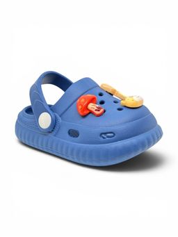 Lil Lollipop - Kids Mushroom and Rabbit Applique Anti Slip Perforated Sling back Clogs - Blue
