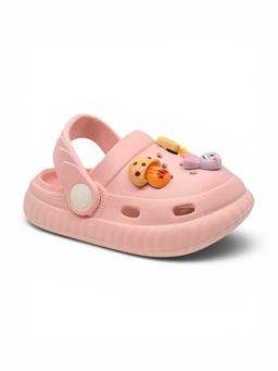 Lil Lollipop - Kids Mushroom and Rabbit Applique Anti Slip Perforated Sling back Clogs - Pink