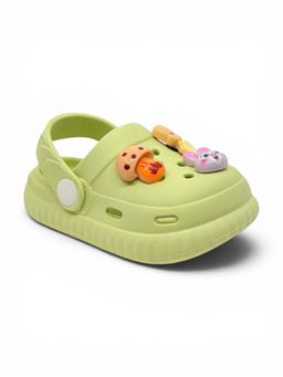 Lil Lollipop - Kids Mushroom and Rabbit Applique Anti Slip Perforated Sling back Clogs - Green