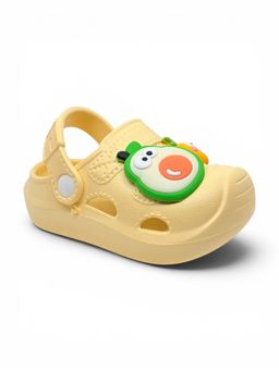Lil Lollipop - Kids Fruits Applique Anti Slip Perforated Sling back Clogs - Yellow