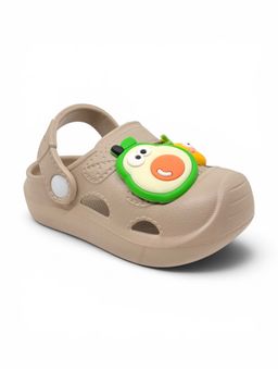 Lil Lollipop - Kids Fruits Applique Anti Slip Perforated Sling back Clogs - Beige