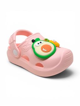 Lil Lollipop - Kids Fruits Applique Anti Slip Perforated Sling back Clogs - Pink