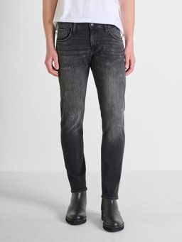 Antony Morato - Men Black Washed Mid Rise Comfort Tapered Fit Jeans