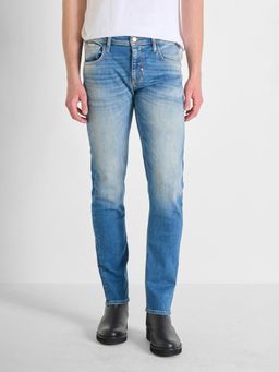 Antony Morato - Men Blue Washed Mid Rise Comfort Tapered Fit Jeans