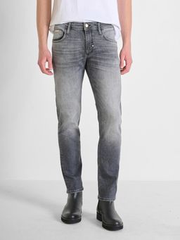 Antony Morato - Men Grey Washed Mid Rise Comfort Tapered Fit Jeans