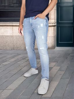 Wrangler - Men Blue Bostin Slim Fit Low Rise Jeans