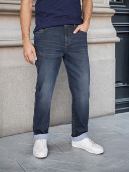 Wrangler - Men Blue 13Mwz Comfort Fit Mid Rise Jeans