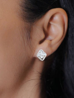 LuxeVogue - Diamond Blossom Stud Earrings