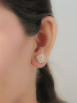 LuxeVogue - Geometric Delight Stud Earrings