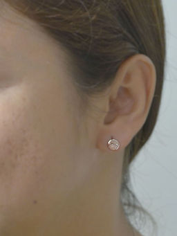 LuxeVogue - Disc Stud Earrings In 925 Sterling Silver Rose