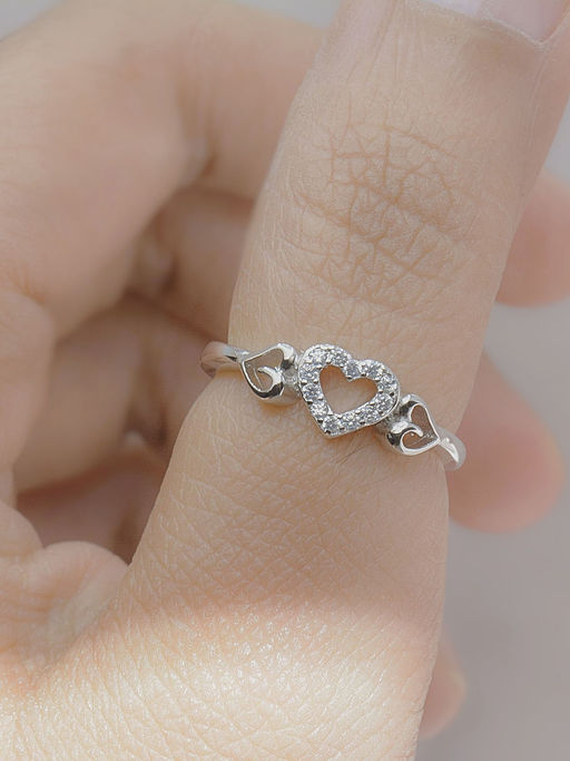 LuxeVogue Heart-To-Heart 925 Silver Ring