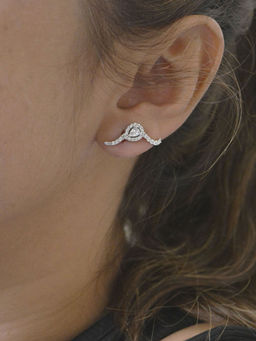 LuxeVogue - Moonlight Glitter 925 Silver Stud Earrings