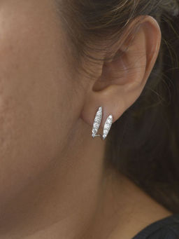 LuxeVogue - Wraparound 925 Silver Cuff Stud Earrings