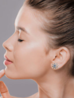 LuxeVogue - Radiant Blossom Studs Earrings Rose