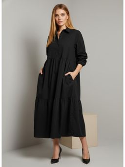 Twenty Dresses by Nykaa Fashion - Cotton Solid Black Dress