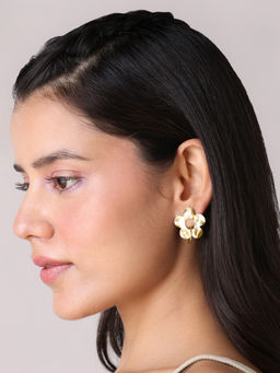 Pipa Bella by Nykaa Fashion - Gold Floral Drop Earrings
