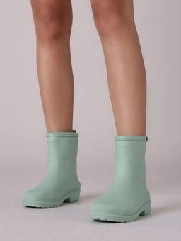 Twenty Dresses by Nykaa Fashion - Mint Green Ankle Length Round Toe Rain Boots