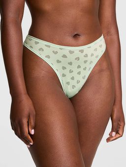 Victoria's Secret - Green Printed Regular Thong Panty