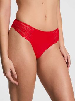 Victoria's Secret - Red Self Design Regular Thong Panty