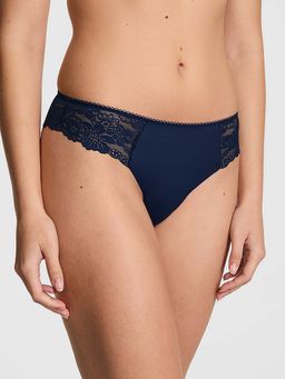 Victoria's Secret - Blue Self Design Regular Thong Panty