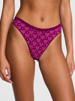 Victoria's Secret - Purple Self Design Regular Thong Panty
