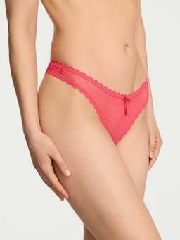 Victoria's Secret - Pink Self Design Regular Thong Panty
