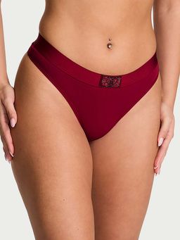 Victoria's Secret - Red Solid Regular Thong Panty