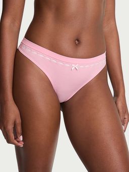 Victoria's Secret - Pink Self Design Regular Thong Panty