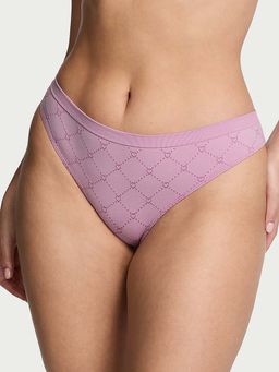 Victoria's Secret - Purple Self Design Regular Thong Panty