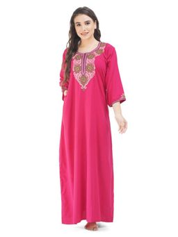 KOI SLEEPWEAR - Pink Embroidered A-Line Night Dress